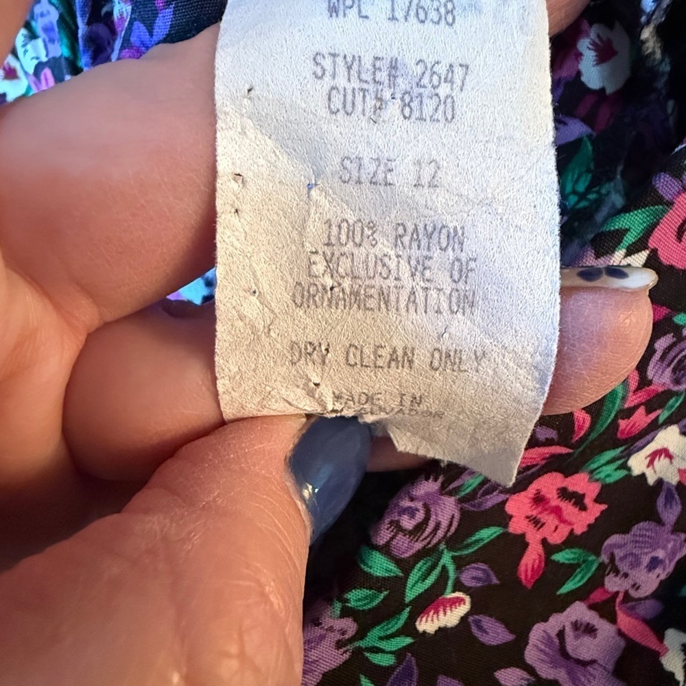Sweet Miranda Vintage 80’s 90’s Floral Long Sleeve Dress Womens Sz 12 - Picture 16 of 16